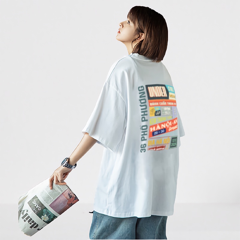 Áo Thun Tay Lỡ Hà Nội Unisex Form Rộng Chất Vải Cotton Áo Phông Tay Lỡ Cổ Tròn | BigBuy360 - bigbuy360.vn