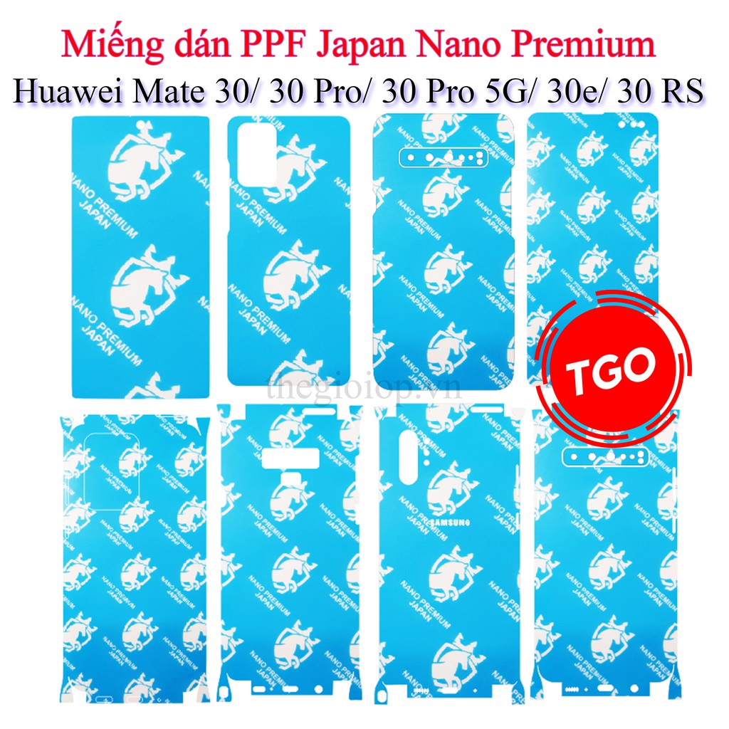 Miếng dán PPF Huawei Mate 30 / Mate 30 Pro / Mate 30 Pro 5G / Mate 30e / Mate 30 RS Japan Nano Premium màn hình mặt lưng