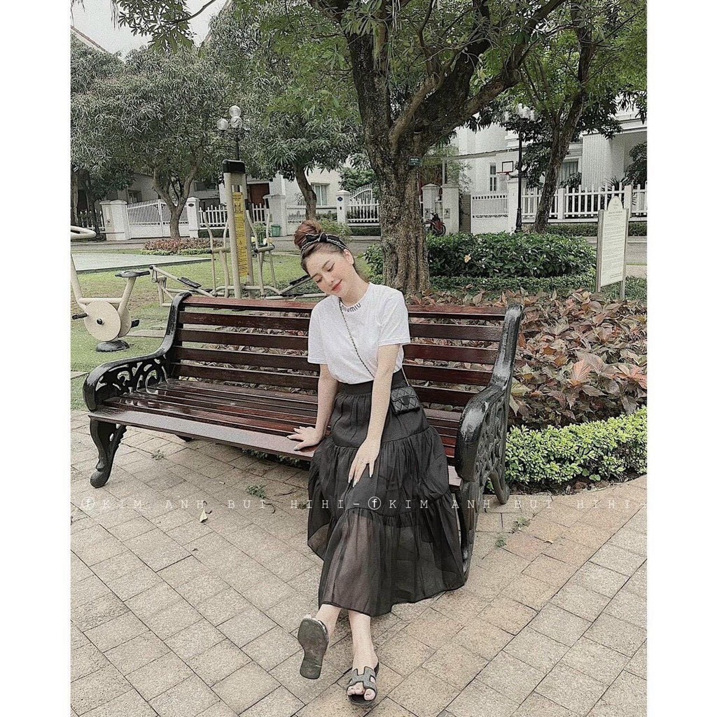 Set Chân Váy Đen Voan + Áo Phông Trắng Miuu Miuu Siêu Hot, Hàng Shop, Chất Đẹp, Diện Đi Tiệc Đi Chơi Siêu Xinh | BigBuy360 - bigbuy360.vn