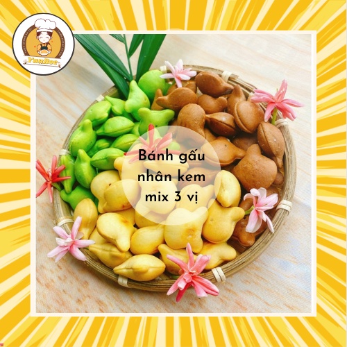 Bánh gấu nhân kem sữa mix 3 vị YUUBEE hộp 400g đồ ăn vặt Sài Gòn - Ăn vặt Yuubee