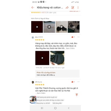 Khẩu trang vải màu đen dây rút chỉnh size, vải cotton, giữa lót vải kháng khuẩn