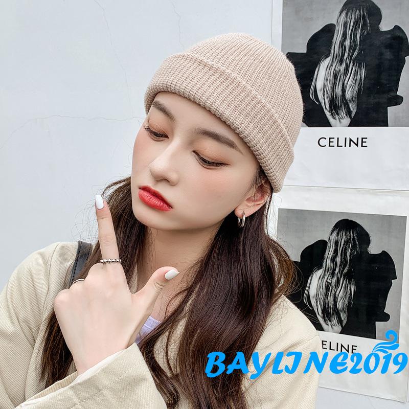 Mũ beanie dệt kim mềm co giãn giữ ấm mùa đông cho nữ