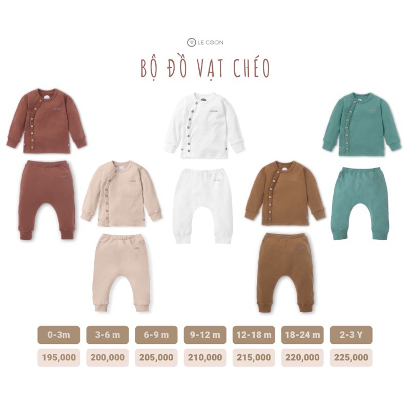 Bộ cúc lệch LeCoon siêu mềm, mịn