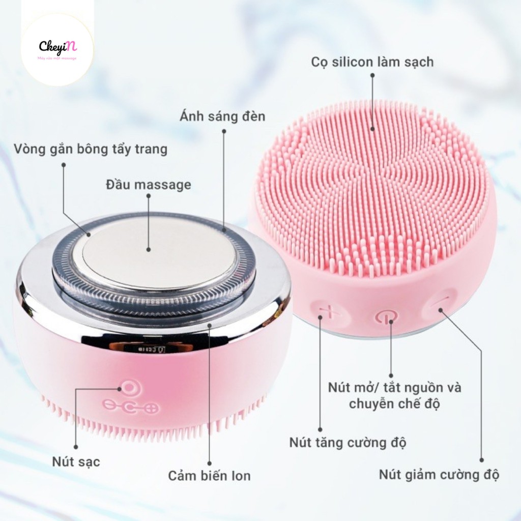 Máy Rửa Mặt Massage, Nâng Cơ, Trẻ Hóa Da, Đẩy Tinh Chất CkeyiN - Có Đèn Led | BigBuy360 - bigbuy360.vn