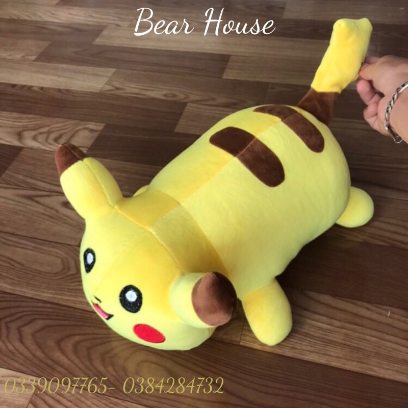 SỈ GIÁ XƯỞNG, GẤU BÔNG PIKACHU NẰM MỀM MỊN SIZE 45CM