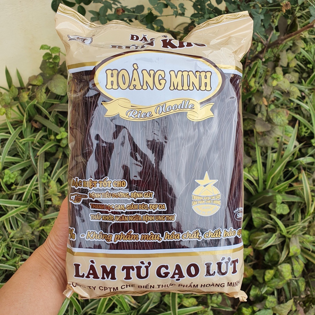 Bún gạo lứt ĐEN Hoàng Minh 500gr/gói - Giảm Cân - Eatclean.