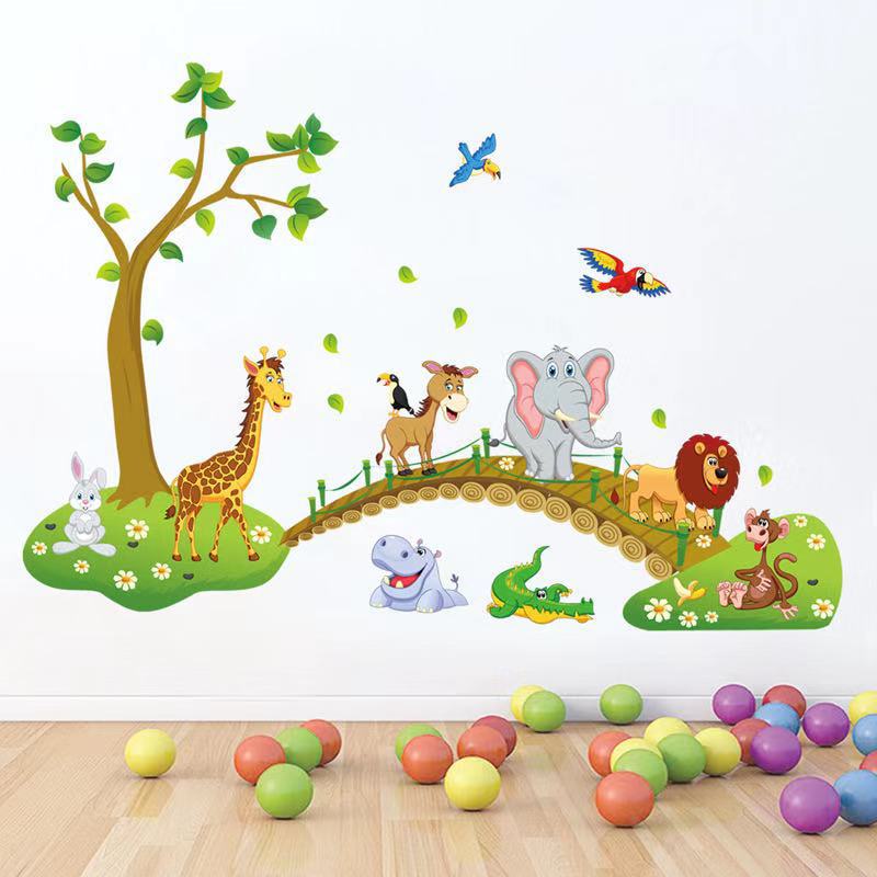 Decal dán tường Thú qua cầu