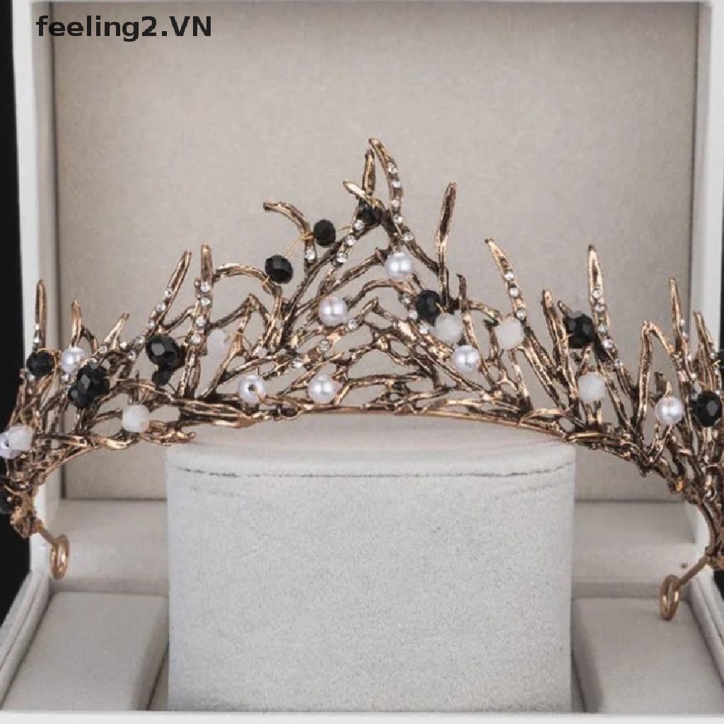 1 Vương Miện Cô Dâu Pha Lê Đen Cổ Điển