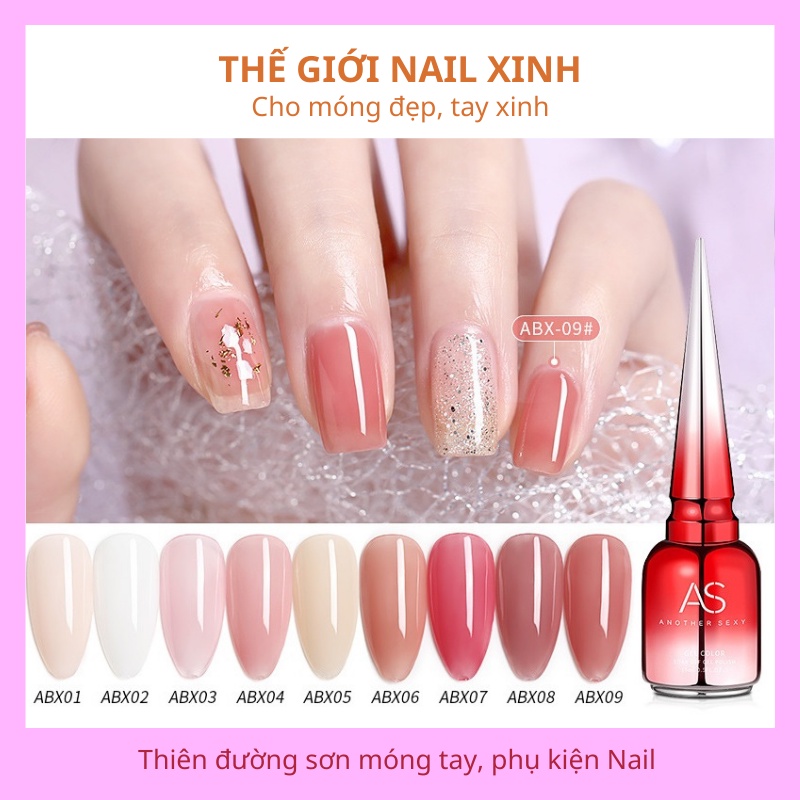 Sơn Gel Thạch Móng Tay As Tone Hồng Hồng Nude Mã Abx 15Ml