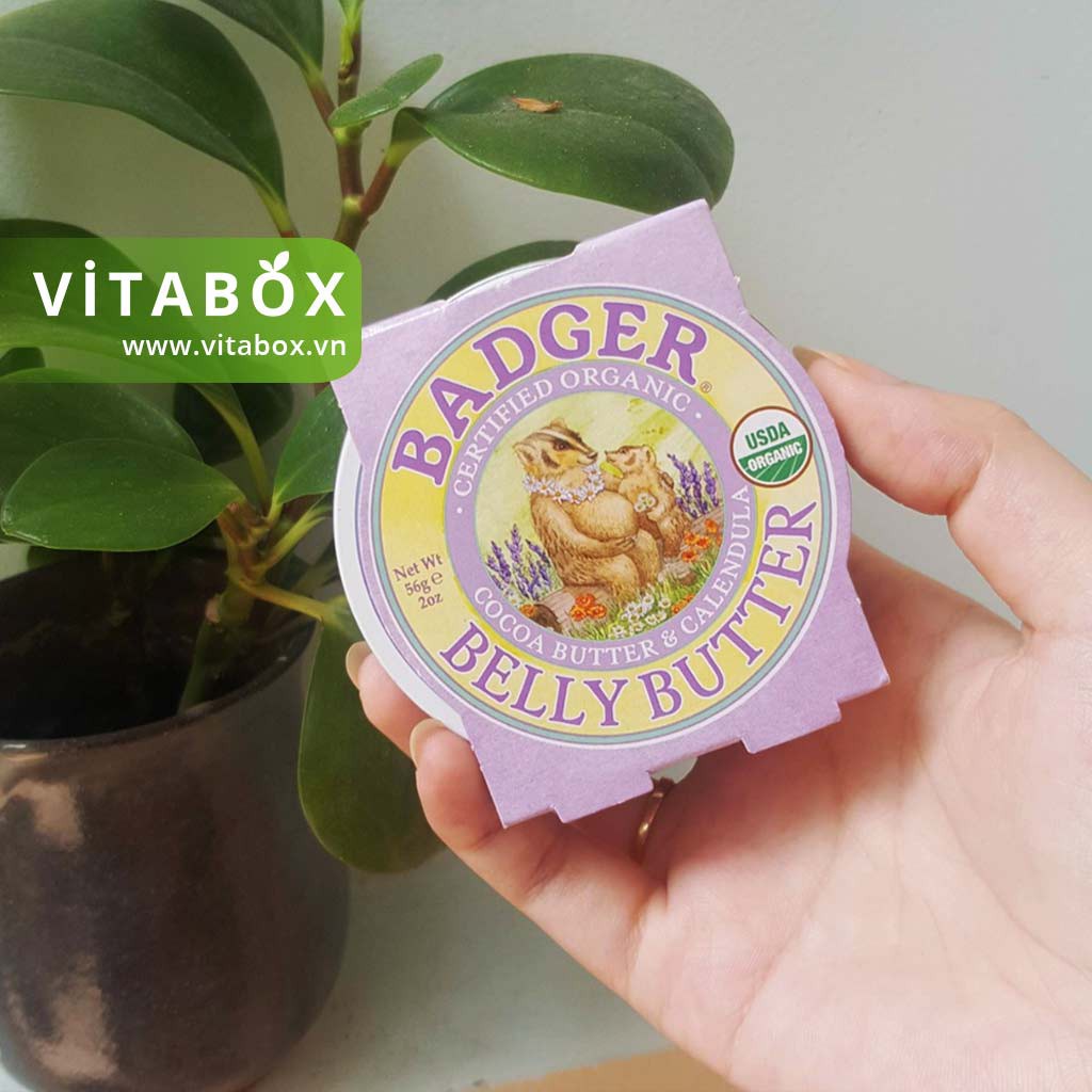 Badger - Sáp Hữu Cơ Chống Rạn Da Cho Mẹ Bầu - Belly Butter - 56gr [USDA Organic]