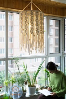 Đèn trang trí macrame