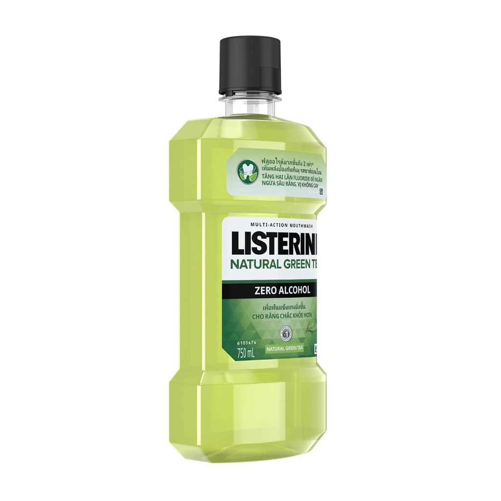 Nước súc miệng Listerine ngừa sâu răng hương trà xanh Mouthwash Natural Green Tea (750ml)