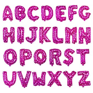Bóng bay chữ cái (N -> Z) Màu hồng chấm tim, màu xanh chấm tim