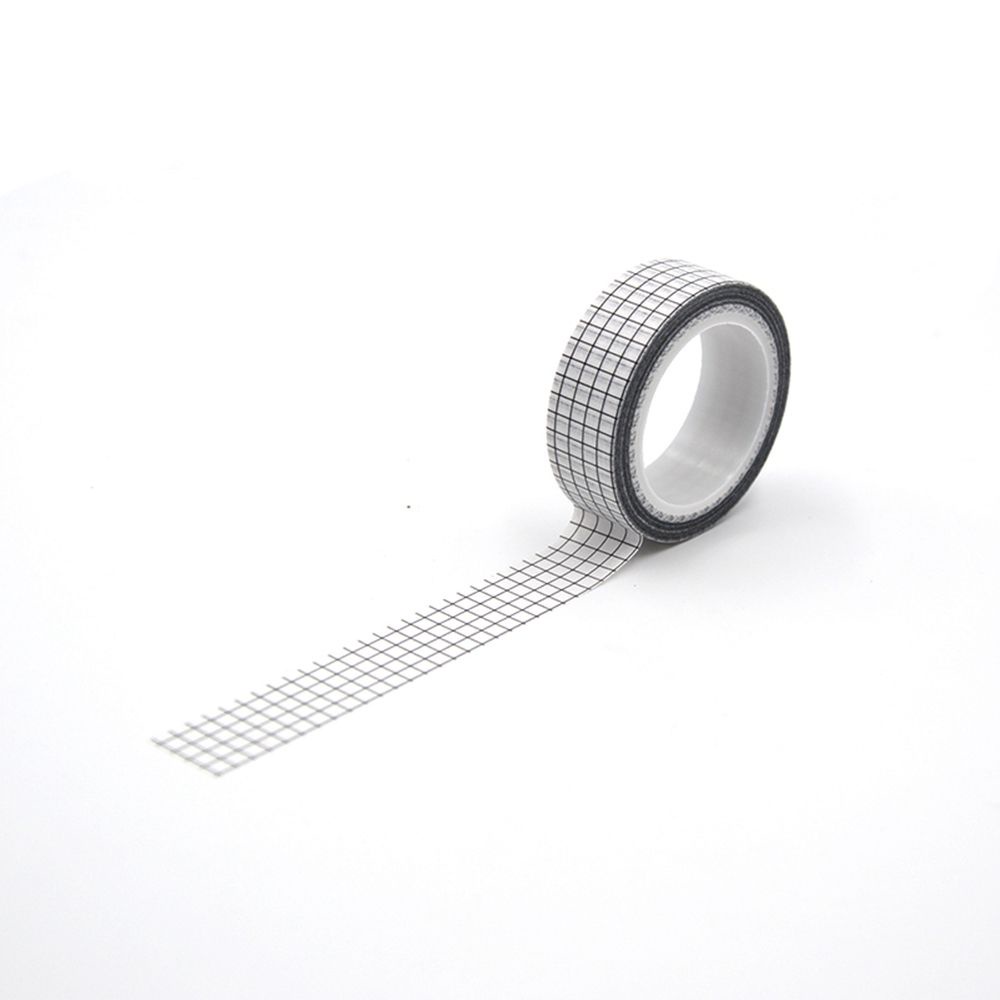 Cuộn băng keo giấy màu 10m trắng/đen trang trí tự làm đơn giản