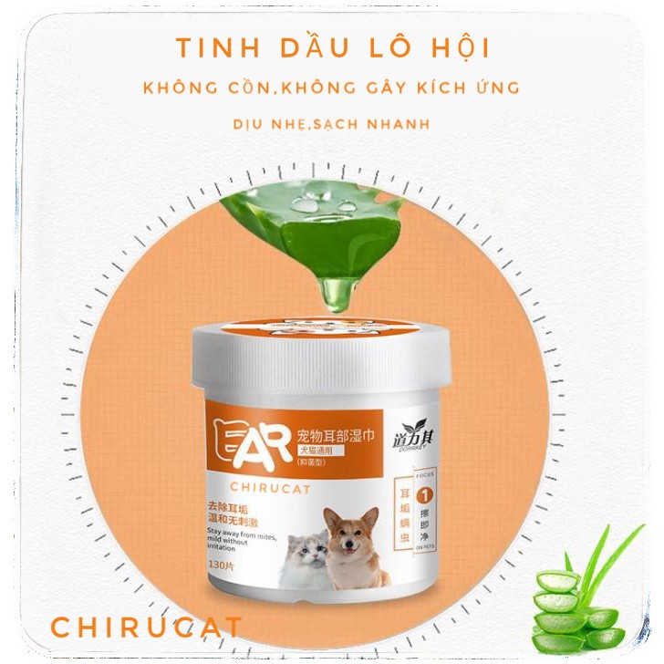 Giấy Vệ Sinh Tai Cho Pet Hộp Lớn 130 Làm Sạch Tai Hàng Ngày Diệt Rận Tai.