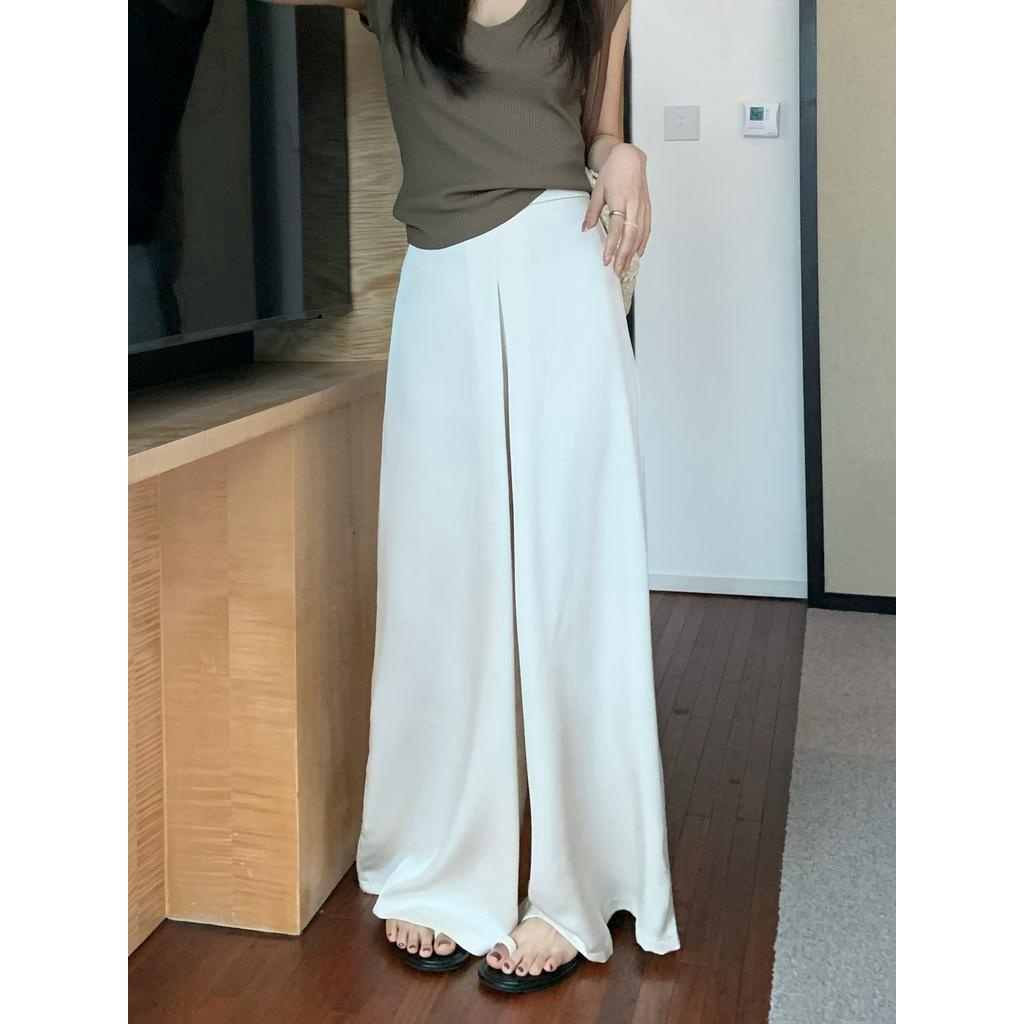 Quần Dài Ống Rộng Lưng Cao Màu Sắc Đơn Giản 63805