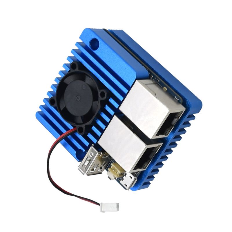 Vỏ Hợp Kim Nhôm CNC Kèm Quạt Tản Nhiệt Cho Bộ Định Tuyến Mini NanoPi R2S