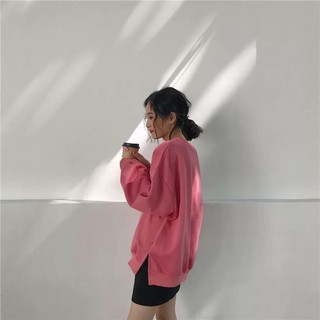 Áo sweater trơn xẻ tà