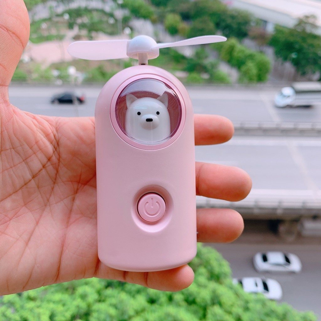 Quạt mini tích điện cầm tay có đèn mẫu mới (ảnh thật 100%) #8