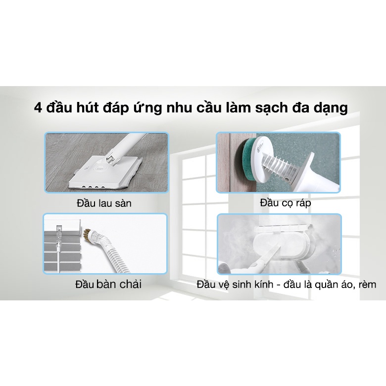 Máy Vệ Sinh Lau Nhà Cửa Hơi Nước Nóng Cầm Tay Deerma ZQ610/ ZQ600, Chế Độ Kháng Khuẩn Cao Cấp