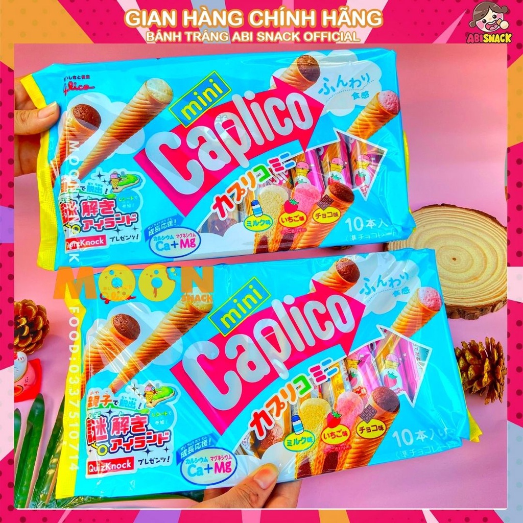 Bánh Kem Ốc Quế bánh quy ngọt GLICO CAPLICO Chính Hãng Nhật Bản Gói 10 chiếc