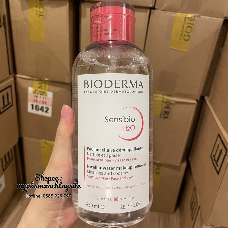 NẮP NHẤN 850ML - Nước Tẩy Trang Bioderma NẮP NHÚN Pháp