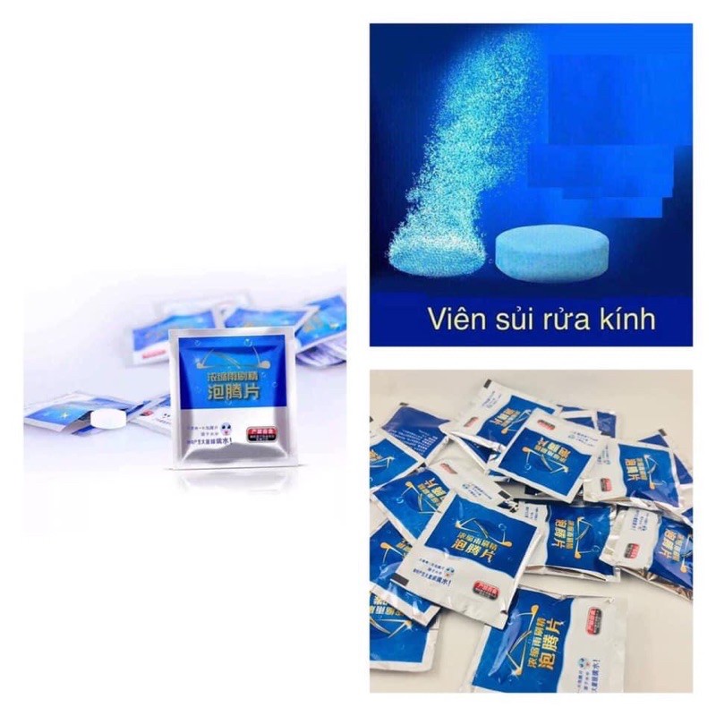 Viên sủi rửa kính xe ô tô, lau kính, chùi kính siêu sạch ô tô
