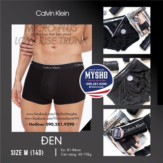 Quần lót nam boxer đen cá tính , micro plus low rise trunk - usa