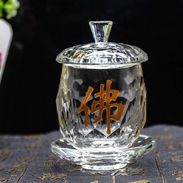CHÉN NƯỚC CÚNG PHẬT - PHA LÊ CAO CẤP 7cm