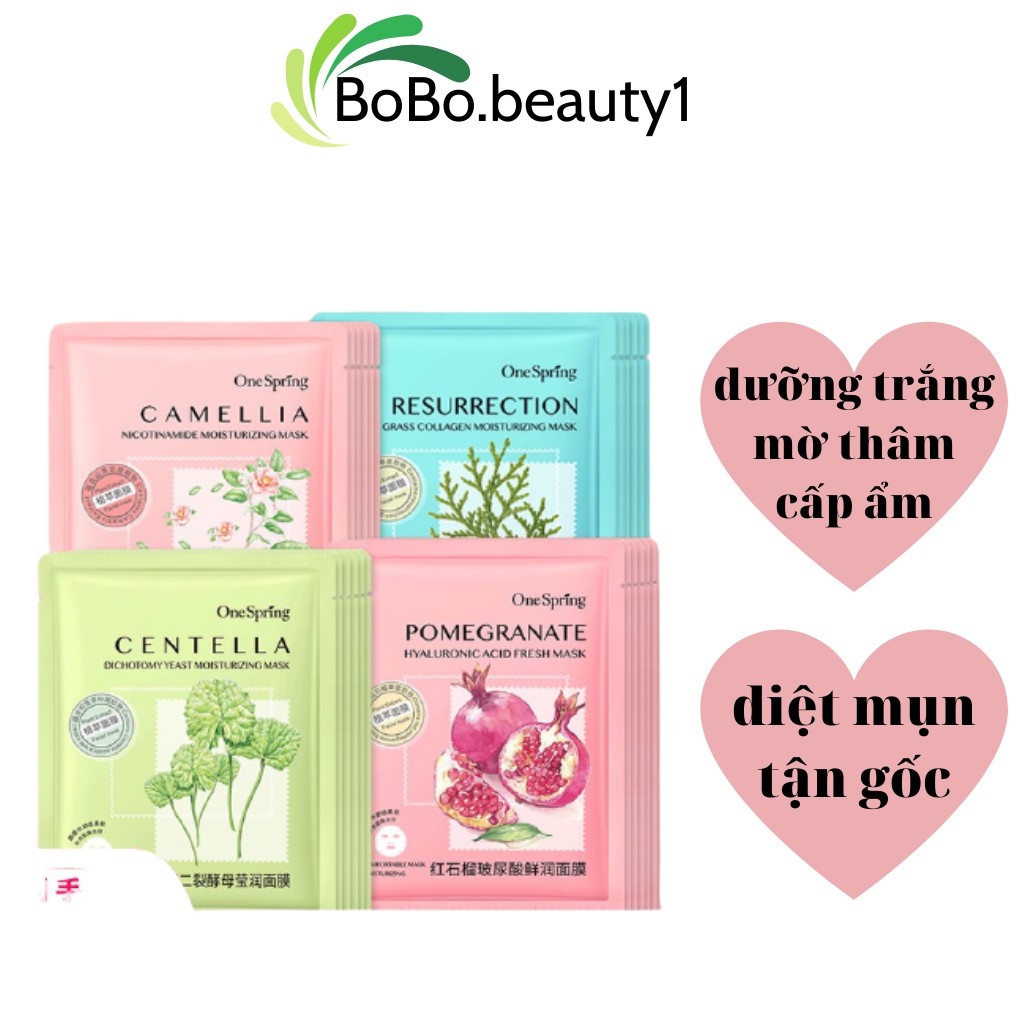 Mặt nạ giấy dưỡng da giảm mụn mờ thâm cấp ẩm dưỡng trắng mask hoa quả trái cây ONE SPRING nội địa