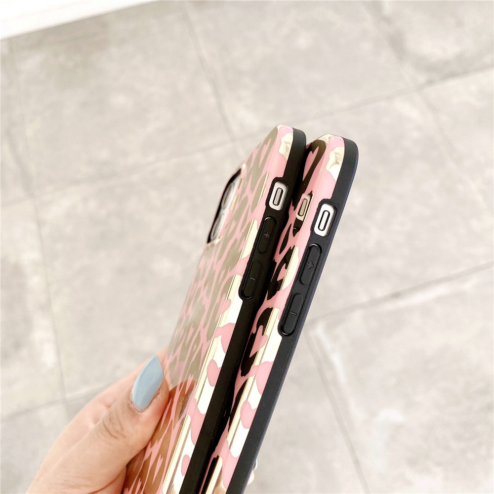 Ốp Điện Thoại Tpu + Acrylic Mềm Họa Tiết Da Báo Mạ Vàng Cho Iphone 11 12 Pro Max Mini 12pro Se 2020 X Xs Max Xr 7 8 Plus