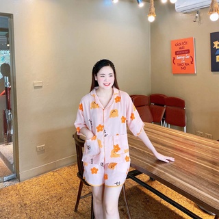Đồ ngủ pyjama Mia lụa Hàn quần cộc mềm mại