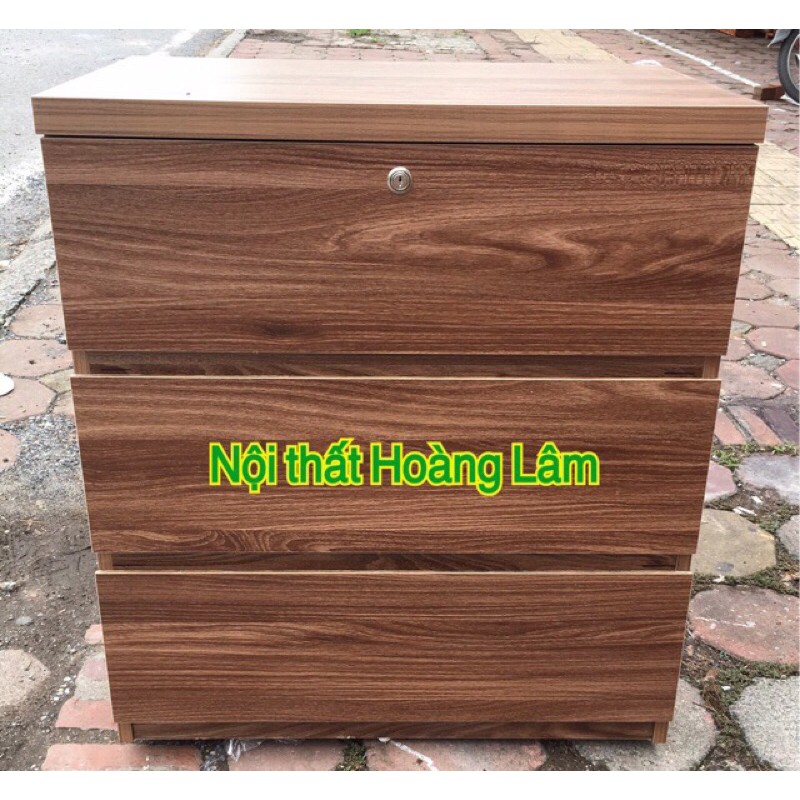 Tủ 3 ngăn kéo gỗ công nghiệp tay âm