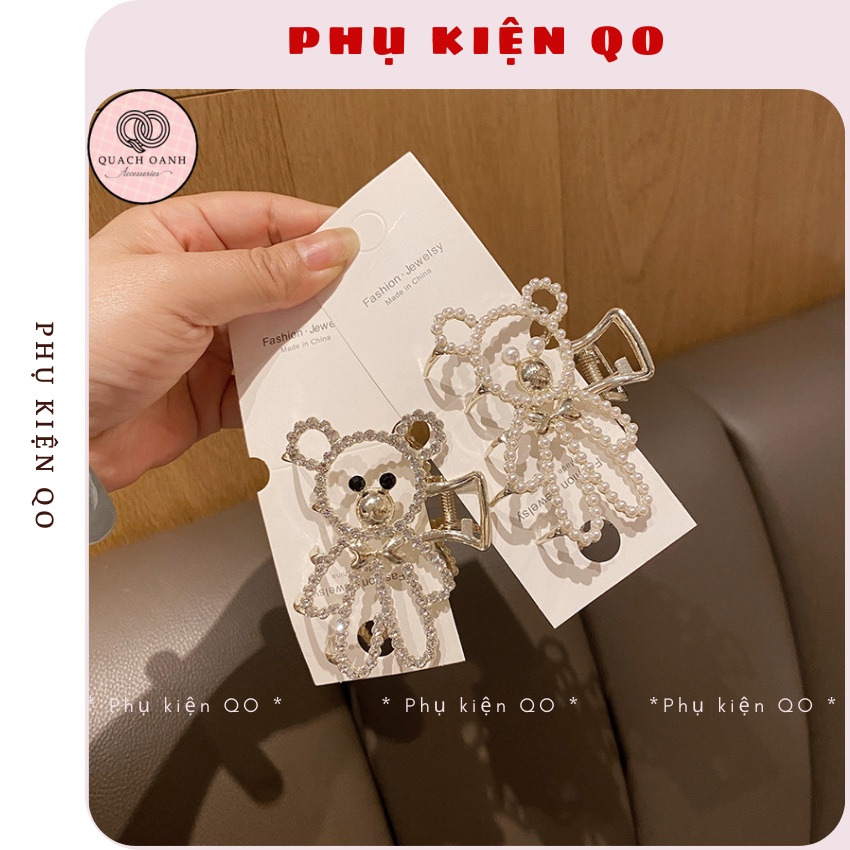 Kẹp Tóc Kim Loại Đính Đá Cao Cấp - Phụ Kiện Tóc QO