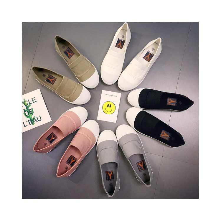 Giày Slip on nữ  vải, Giày đế bệt nữ | BigBuy360 - bigbuy360.vn
