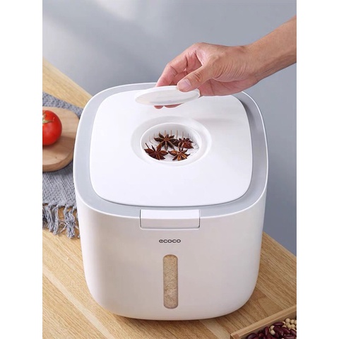 Thùng đựng gạo ECOCO cao cấp, hiện đại dung tích 10kg chống ẩm mốc, mối mọt siêu tiện dụng - DNE2005