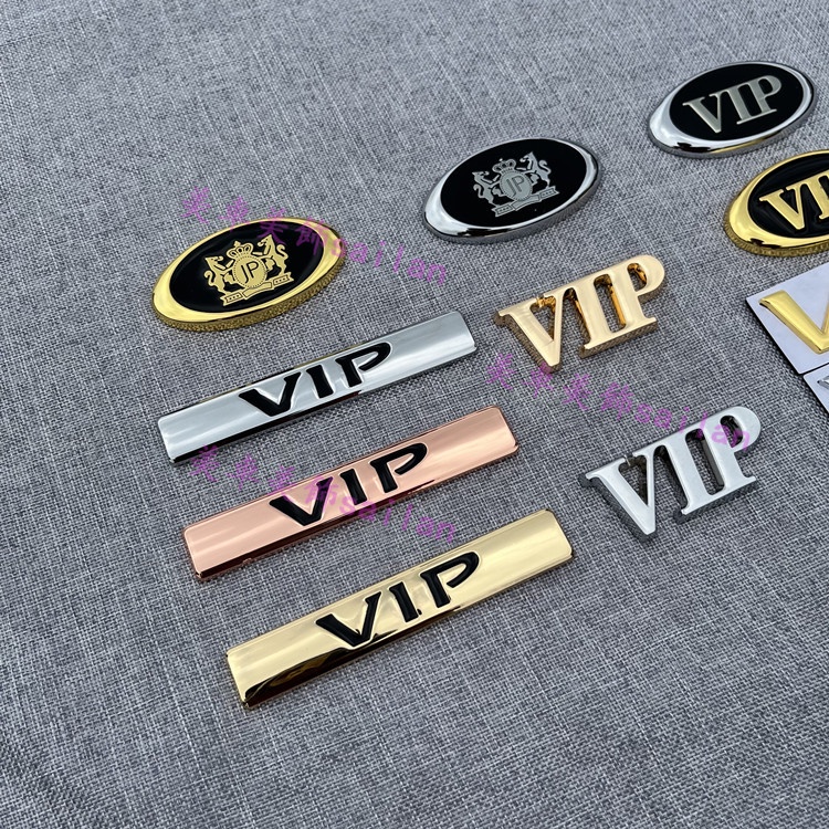 Miếng Dán Kim Loại Chữ vip Trang Trí Xe Hơi Chống Trầy Xước
