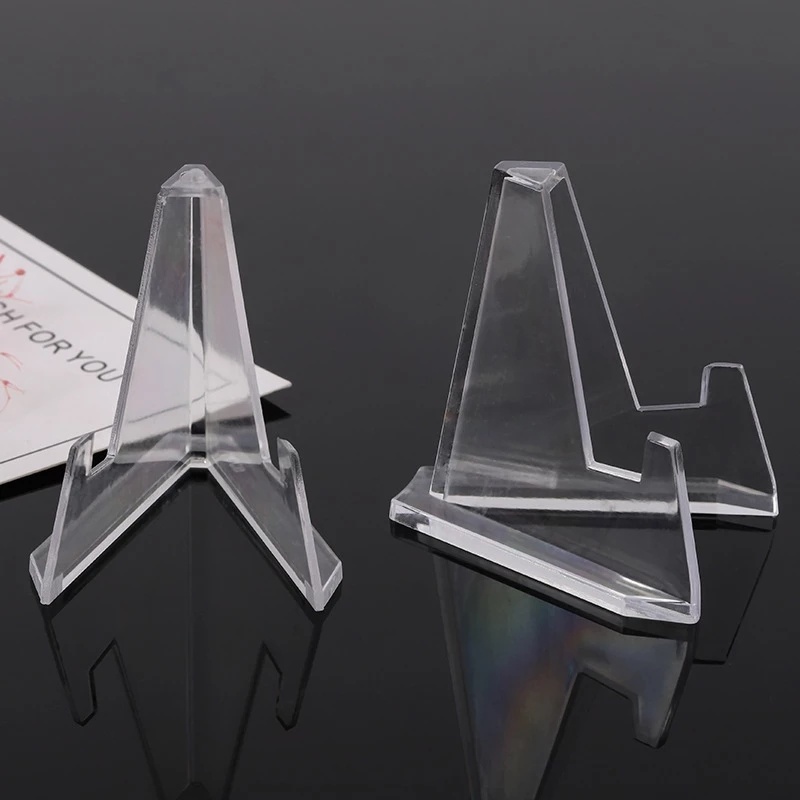 1 Giá Đỡ Tiền Xu / Thẻ Hình Tam Giác Bằng Nhựa Acrylic Trong Suốt Đa Năng