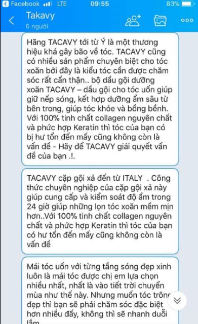 Bộ gội xả Tacavy chính hãng Ý