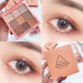 Bảng phấn mắt chín màu lì / ánh kim mịn mượt