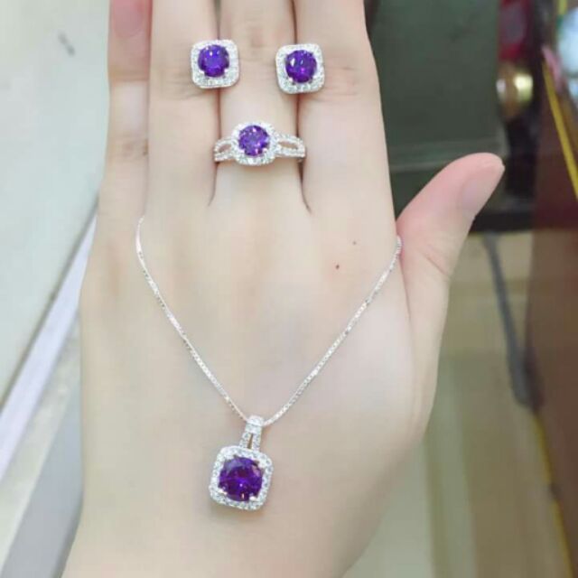 Bộ bạc đá vuông