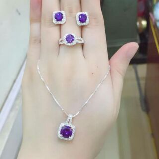 Bộ bạc đá vuông
