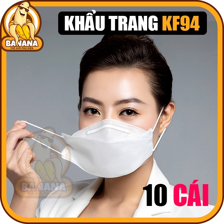 10 Cái Khẩu Trang Y Tế KF94 Hàng Test , Chính Hãng GHmask KF94 Cao Cấp 4 Lớp Kháng Khuẩn Có Dây Đeo Mềm Không Đau Tai