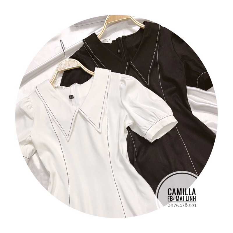 ⚡️BÁN SỈ⚡️Đầm xoè chữ A phối chỉ khác màu | BigBuy360 - bigbuy360.vn