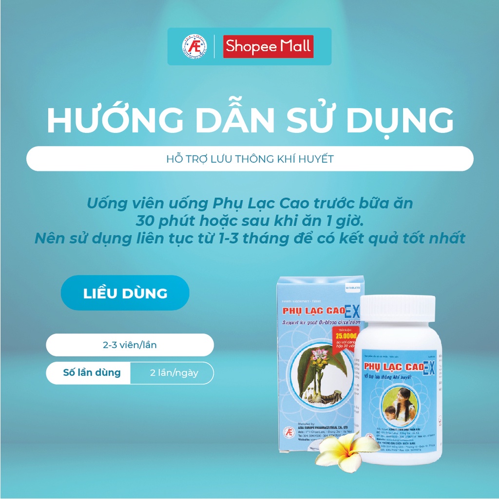 Phụ Lạc Cao EX- Hỗ trợ giảm triệu chứng rối loạn kinh nguyệt từ thảo dược hộp 90 viên hộp 180 viên DƯỢC PHẢM Á ÂU