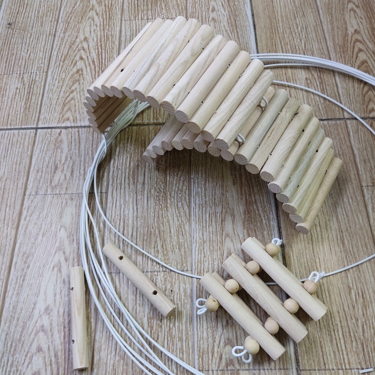 Thang gỗ uốn 10x25cm, 40cm, 50cm leo trèo cho hamster, ốc mượn hồn, hang trú ẩn hình thang