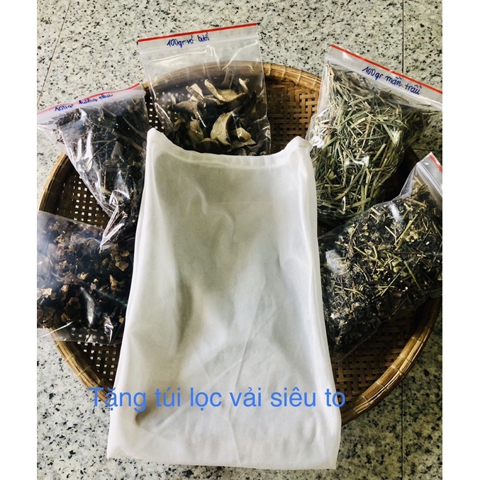 Combo thảo mộc nấu dầu gội bồ kết (600g)-tặng túi lọc vải siêu bự