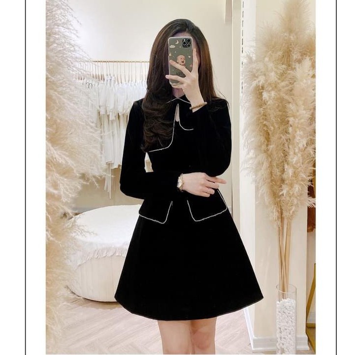 Đầm dự tiệc, đầm dạo phố cổ sen tròn phối túi tay dài siêu xinh - Hali Dress | BigBuy360 - bigbuy360.vn