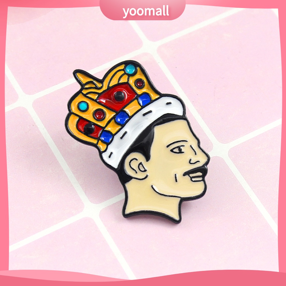 YOML✔Singer Band Music Art Freddie Mercury Brooch Pin Collar Jacket Enamel Badge