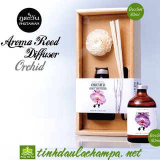 Tinh dầu thơm phòng cắm que gỗ hương hoa lan tím Phutawan Orchid 50ml